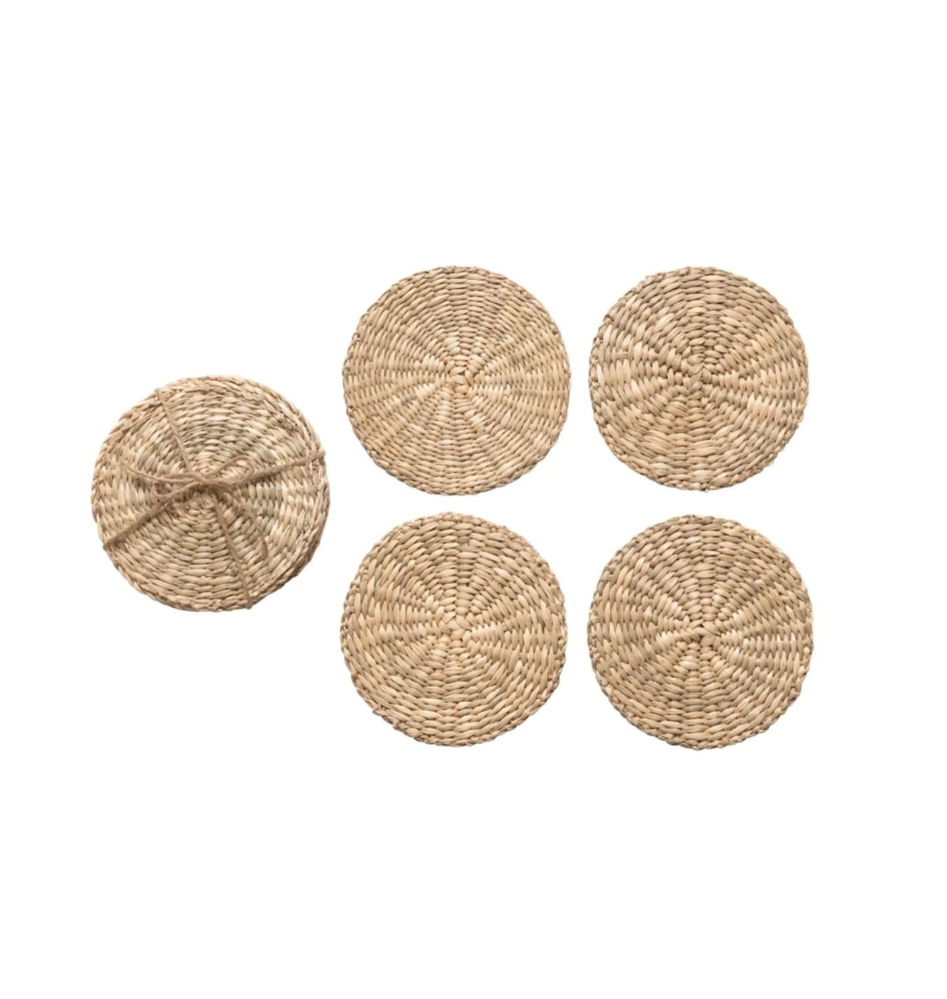 Hand Woven Seagrass Coasters, Set of 4