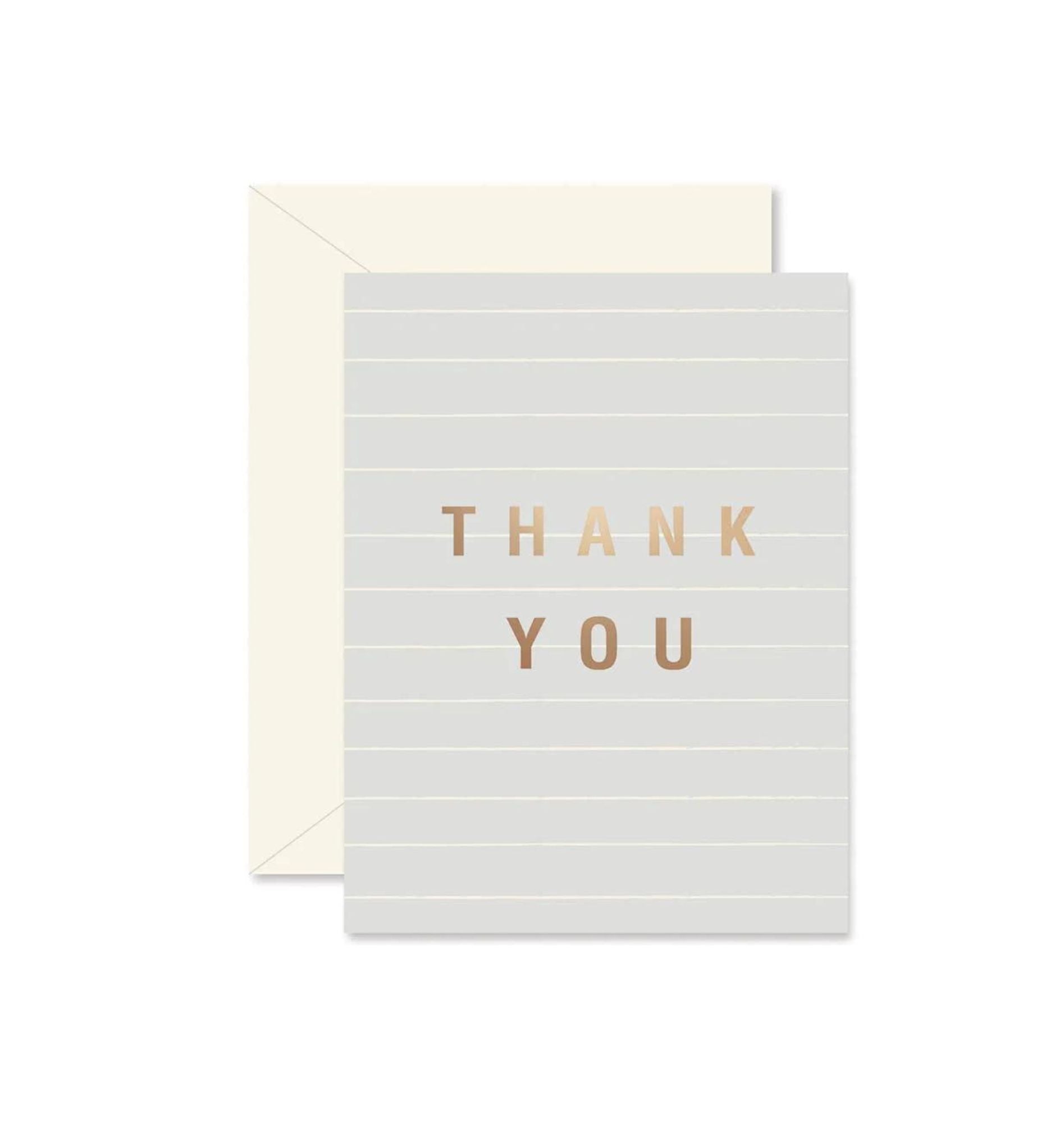 Gray Lines Thank You Card